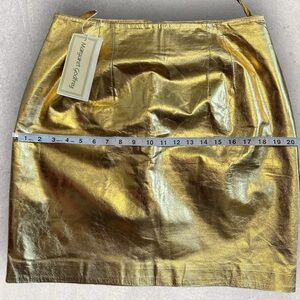 Vintage Gold Leather Skirt